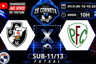 Vasco e Palmeira se enfrentam pelo futsal estadual nas categorias sub-11 e sub-13