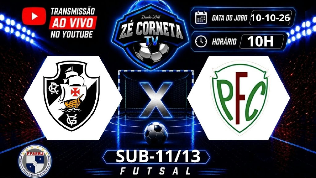 Vasco e Palmeira se enfrentam pelo futsal estadual nas categorias sub-11 e sub-13
