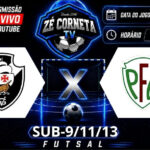 Vasco e Palmeira se enfrentam pelo futsal estadual nas categorias de base