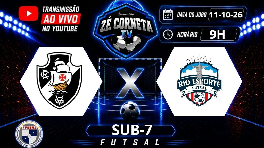 Vasco e Rio Esporte duelam pelo Campeonato Estadual de Futsal Sub-7