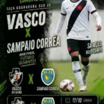 Vasco e Sampaio Corrêa jogam neste sábado às 15h pelo sub-20 na Vascotv