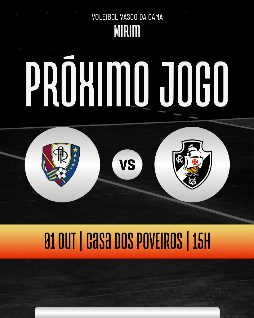 Vasco encara Atlético Real pelo estadual de vôlei mirim nesta quinta-feira
