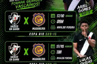 Vasco encara o Madureira em rodada dupla decisiva pela Copa Rio