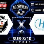 Vasco enfrenta a Hebraica pelos campeonatos estaduais de base no futsal