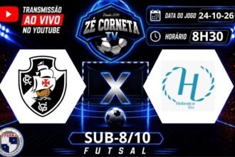 Vasco enfrenta a Hebraica pelos campeonatos estaduais de base no futsal