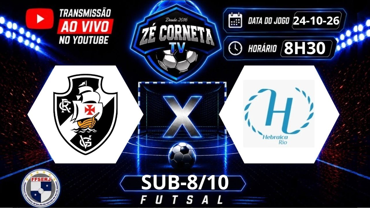 Vasco enfrenta a Hebraica pelos campeonatos estaduais de base no futsal