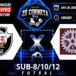 Vasco enfrenta Clube dos Funcionários em rodada decisiva do futsal de base