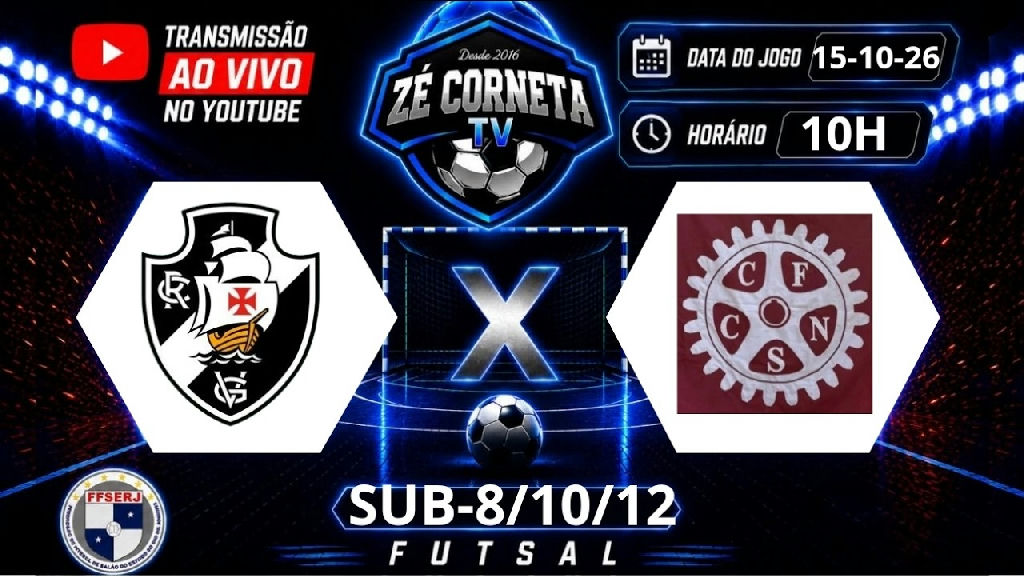 Vasco enfrenta Clube dos Funcionários em rodada decisiva do futsal de base