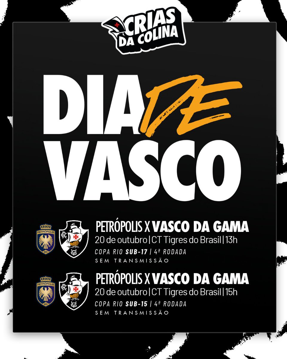 Vasco entra em campo contra o petrópolis pelas categorias sub-15 e sub-17 da copa rio