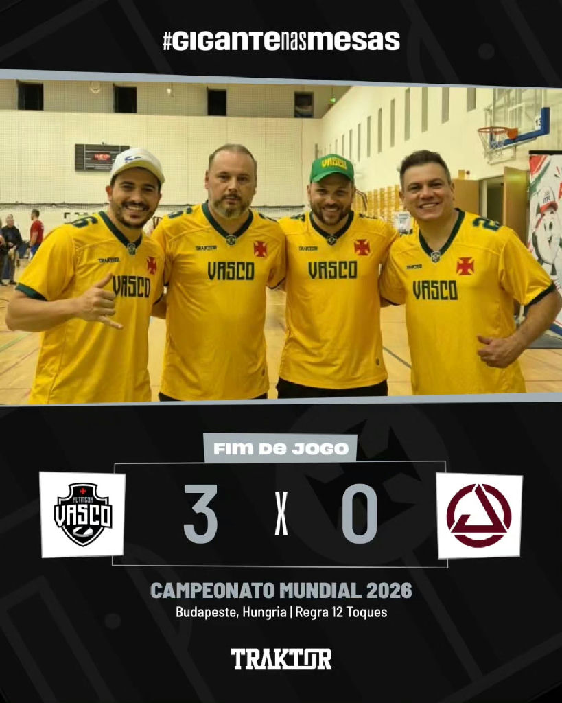 Vasco garante vaga na final do Campeonato Mundial de futmesa em Budapeste