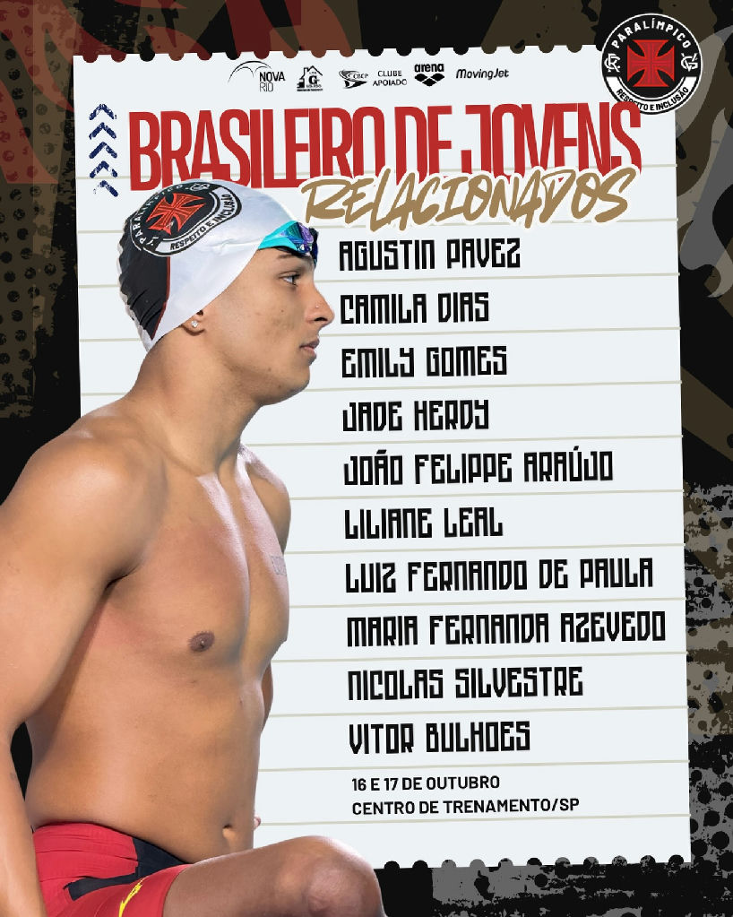 Vasco Paralímpico convoca atletas para o Campeonato Brasileiro de Jovens em São Paulo