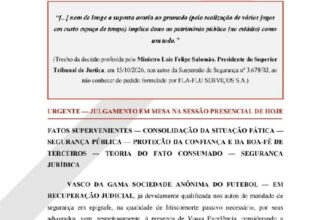 Vasco protocola nova petição para garantir partida no Maracanã