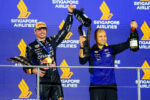 Verstappen celebra pódio marcante em Singapura ao lado de Lambiase