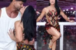 Viviane Araújo brilha em quadra do Salgueiro com look de pedrarias