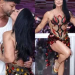 Viviane Araújo brilha em quadra do Salgueiro com look de pedrarias