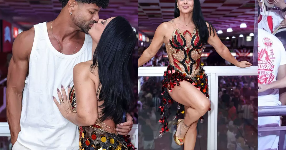 Viviane Araújo brilha em quadra do Salgueiro com look de pedrarias
