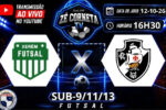 Xerém e Vasco se enfrentam pelos estaduais de futsal sub-09, sub-11 e sub-13 com transmissão ao vivo
