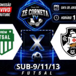 Xerém e Vasco se enfrentam pelos estaduais de futsal sub-09, sub-11 e sub-13 com transmissão ao vivo